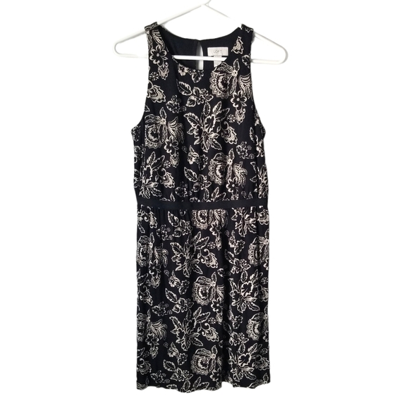 Ann Taylor LOFT Sleeveless Midi Dress Black & White Floral Size S - Picture 3 of 12